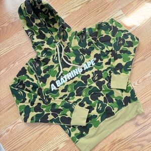 A Bathing Ape Kids' Green Camo Pullover Hoodie